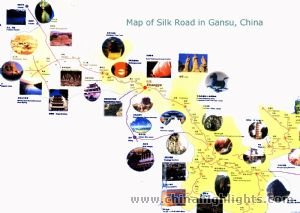 Zhangye silkroad Gansu map