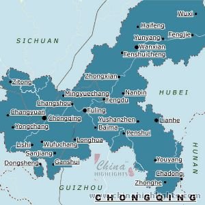 Map of Chongqing