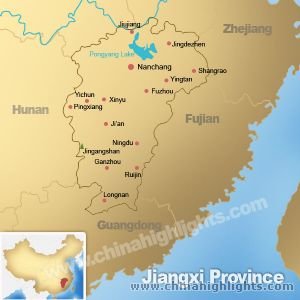 Map of Jiangxi