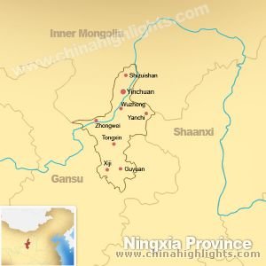 Map of Ningxia