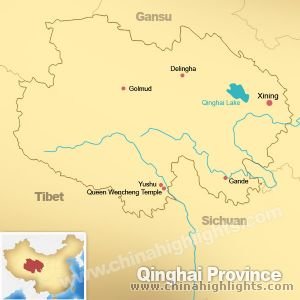 Map of Qinghai