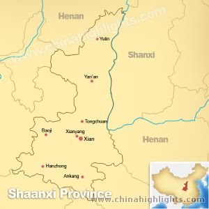 Map of Shaanxi
