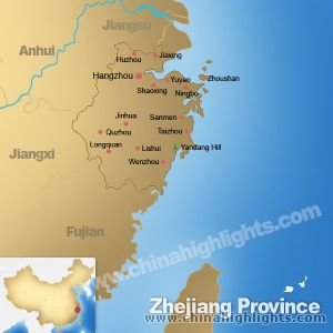 Map of Zhejiang