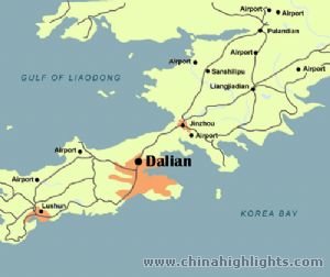 Dalian Location Map in Liaoning