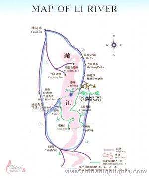 Guilin Li River Map