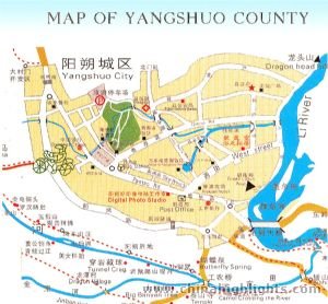 Guilin of yangshuo map