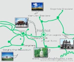Hohhot Tourist Map