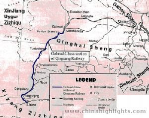 Qinghai Tibet Railway Map