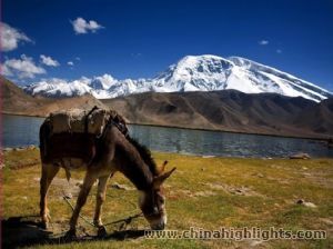 Map of Karakuri Lake and Mount Muztagata Hiking Tour