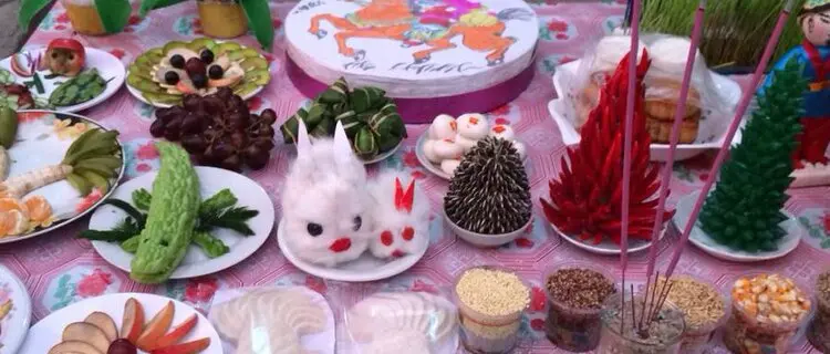 Hungry Ghost Festival food offerings