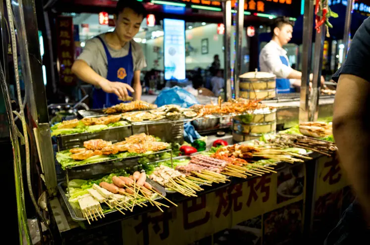 A stall selling Shaokao