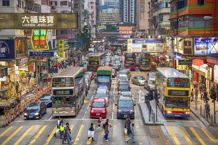The street corners of Hong Kong