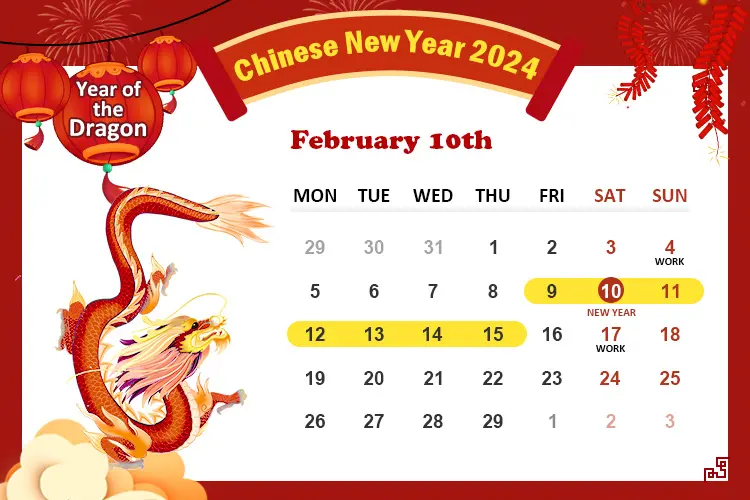 Chinese New Year Holiday 2024 China Rowe Wanids